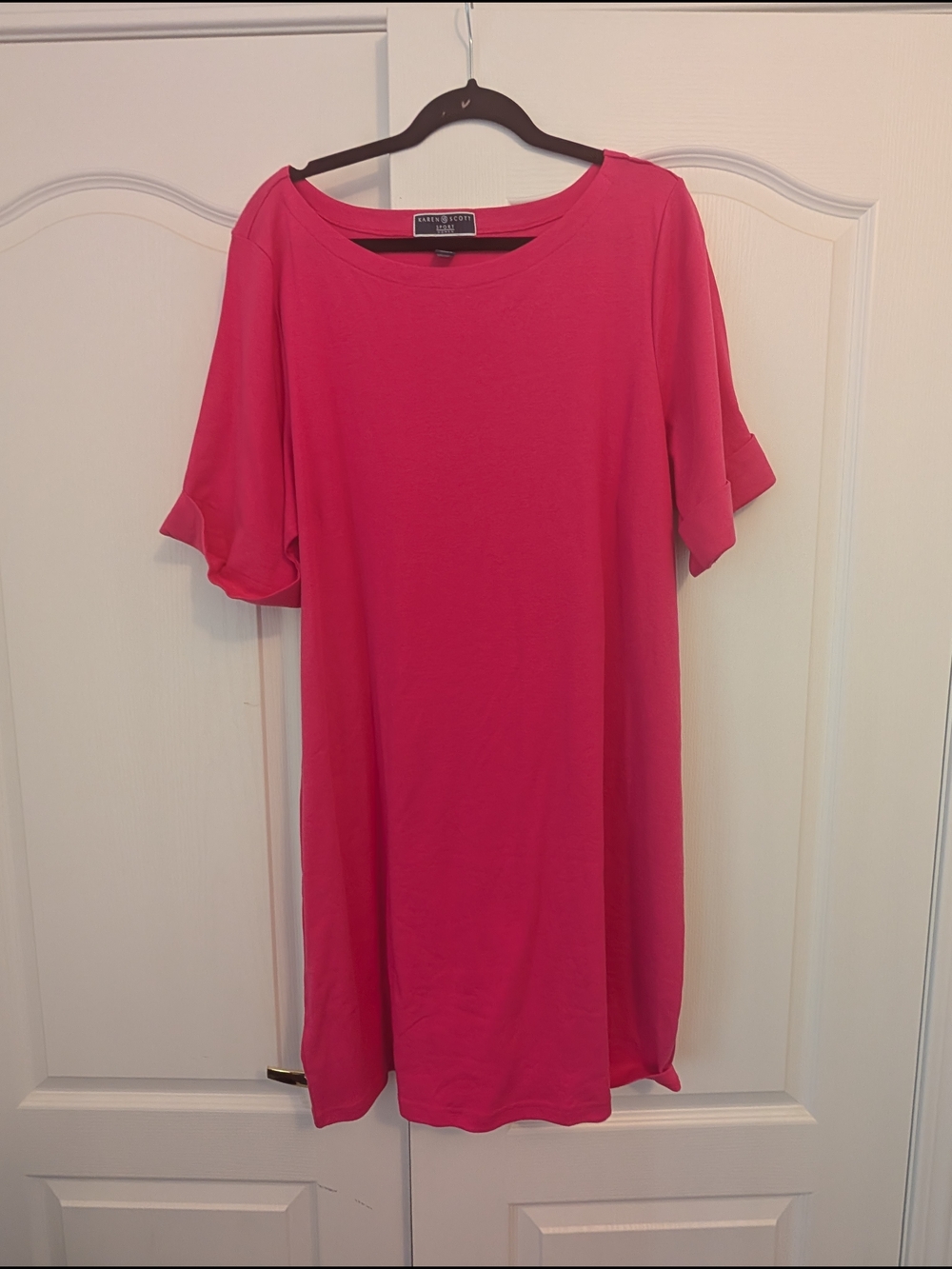 Karen Scott Bright Pink Knit Dress